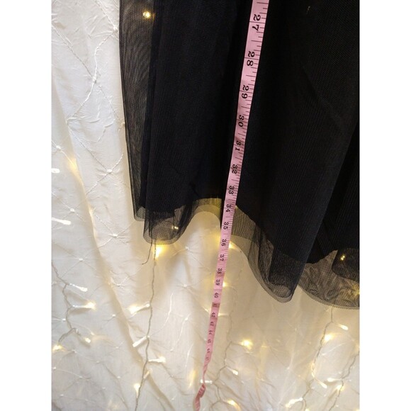 RUE 21 WOMENS MEDIUM BLACK NUDE LACE TUELLE DRESS MINI COCKTAIL PARTY SEXY FLOWY - Picture 8 of 9